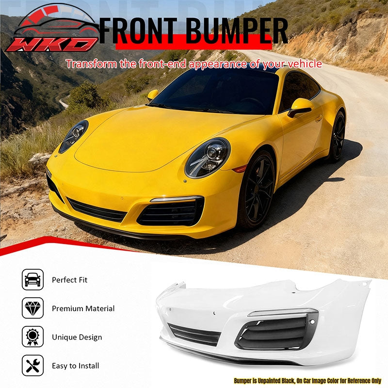Wholesale 12-19 Porsche 911 OE Style Front Bumper Cover w/ DRL Upgrade 991.1 to 991.2 - Wikond Auto