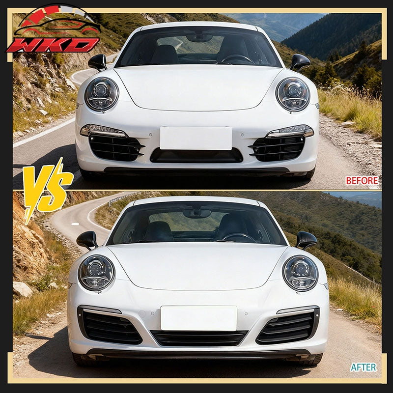 Wholesale 12-19 Porsche 911 OE Style Front Bumper Cover w/ DRL Upgrade 991.1 to 991.2 - Wikond Auto