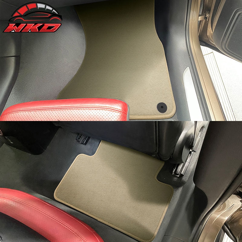 Fits 15-26 Porsche Macan 4PCS Driver Passenger Floor Mats Carpets Nylon Beige