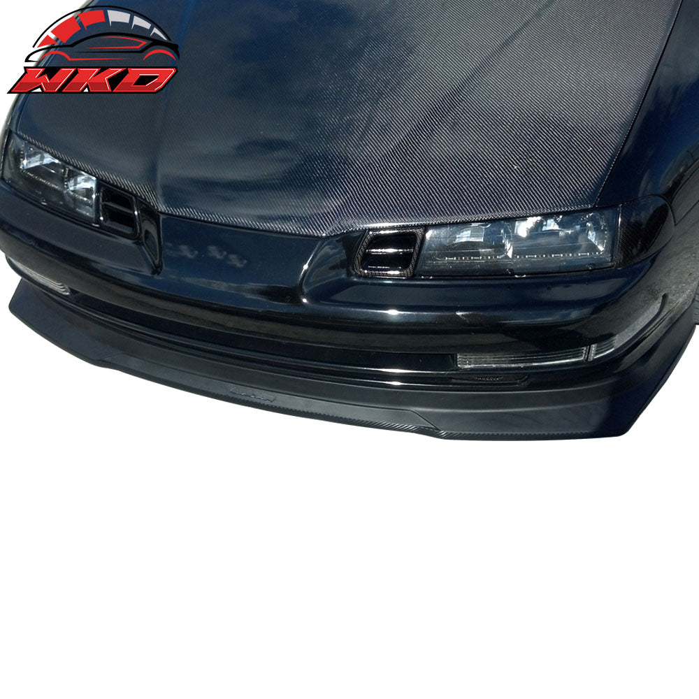 Fits 92-96 Prelude 2Dr HC1 Front Bumper Lip Matte Black PP Carbon Texture