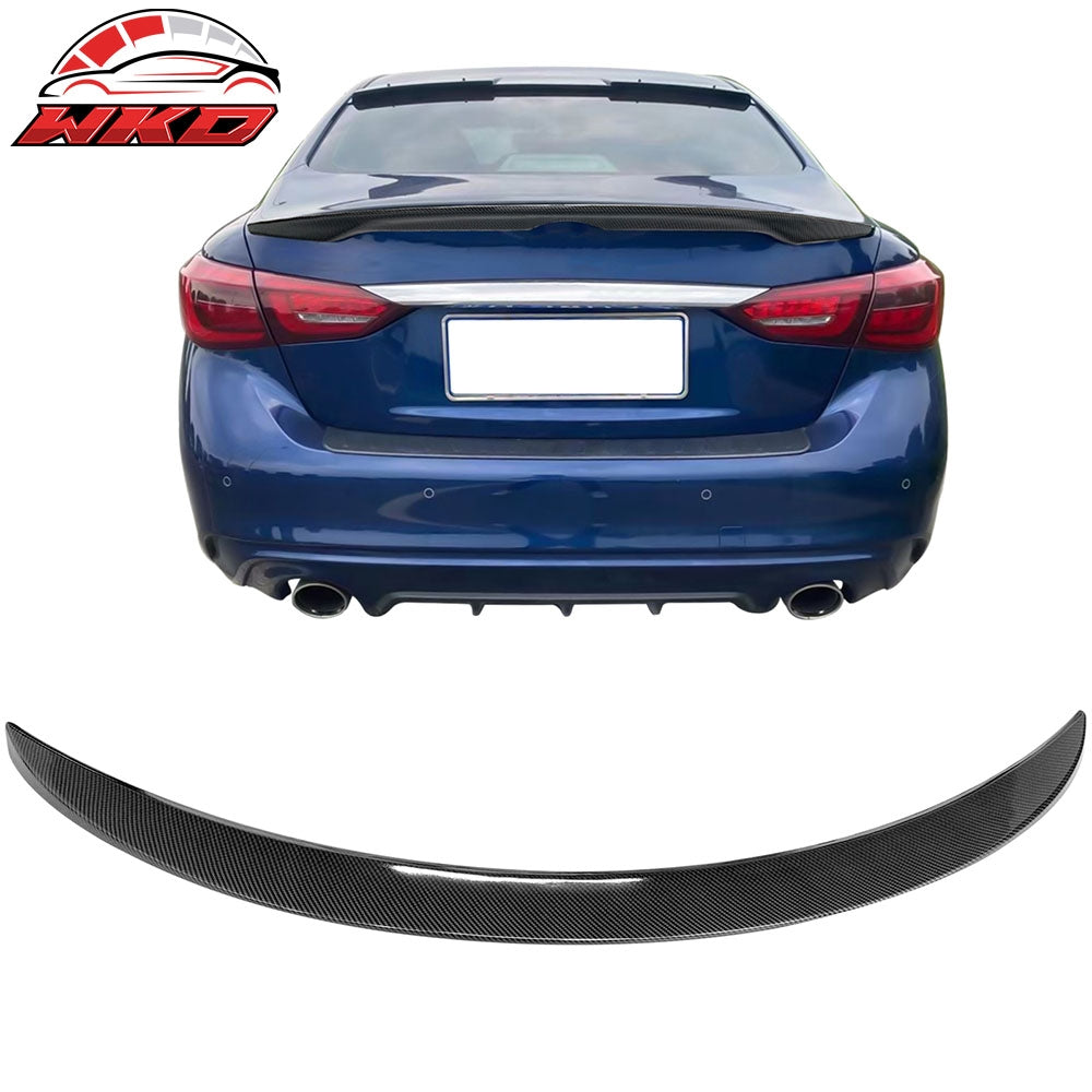 Wholesale 14-24 Infiniti Q50 OE Style Carbon Fiber Print Trunk Spoiler Wing Lip ABS