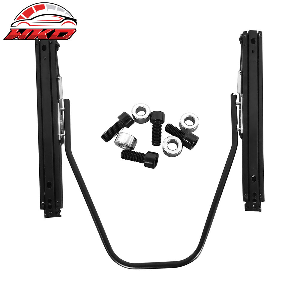 Universal Reclinable Racing Seat Dual Slider Left PU & Carbon Leather Red Stripe