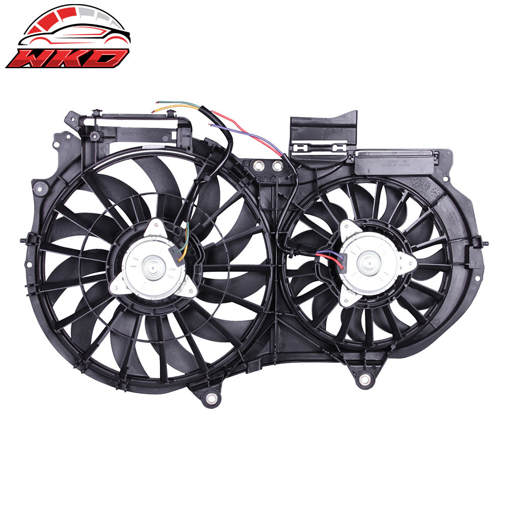 Fits 05-08 Audi A4 GEN 3 03-09 A4 Cabrio Radiator Dual Cooling Fan Assembly