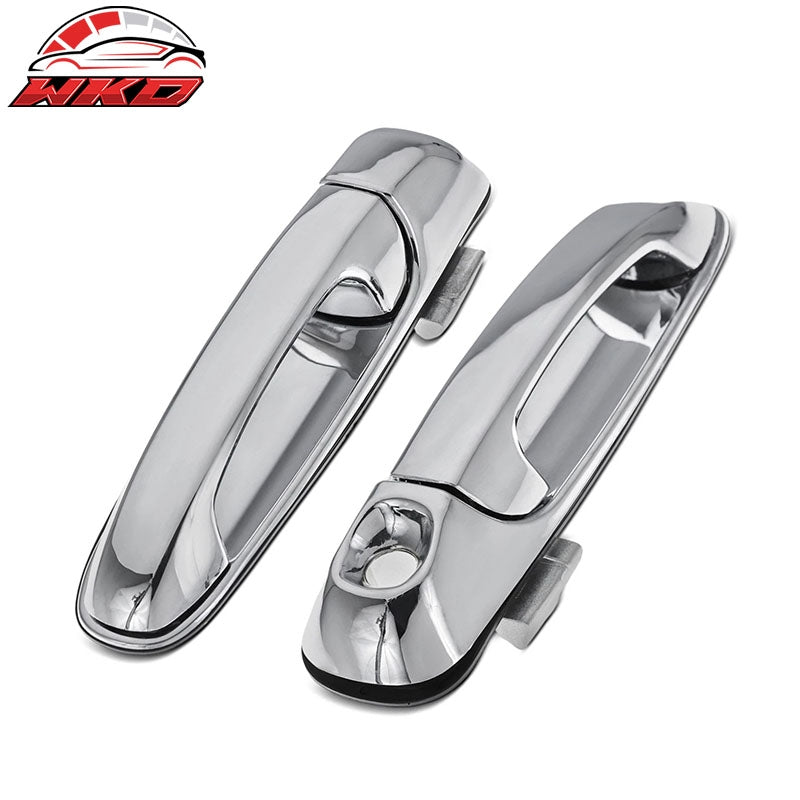 Fits 02-08 Ram 1500 2500 3500 2PCS Chrome ABS Door Handle Covers with 2 Keyhole