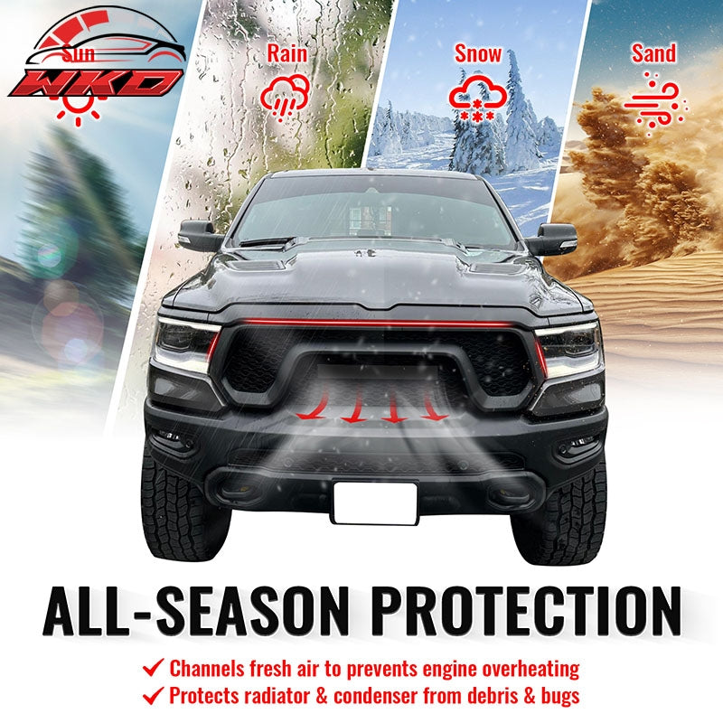 Wholesale For 19-24 Ram 1500 Rebel OE Style Front Bumper Hood Grille Cover Matte Black ABS - Wikond Auto