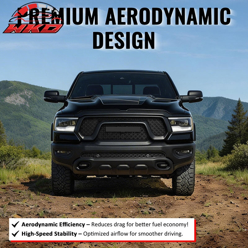 Wholesale For 19-24 Ram 1500 Rebel OE Style Front Bumper Hood Grille Cover Matte Black ABS - Wikond Auto