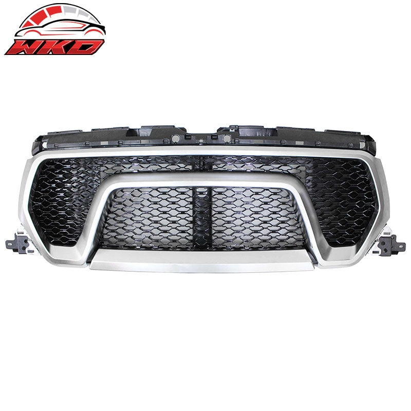 Fits 19-24 Ram 1500 Rebel Style Front Bumper Hood Grille Replacement Gloss Black