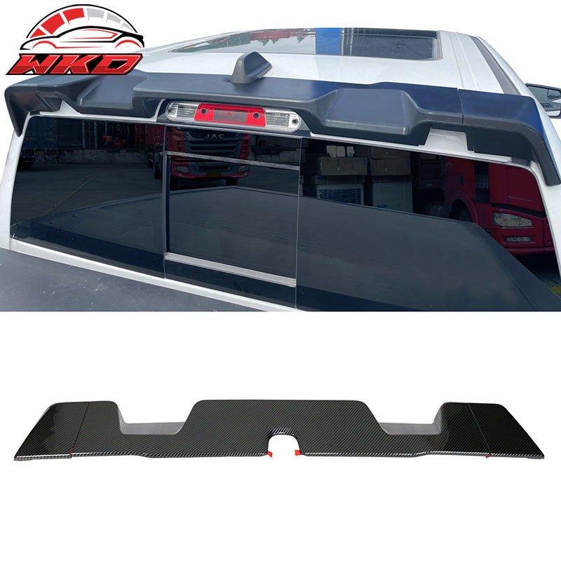 Fits 19-25 Ram 1500 All Cab & Bed Size IKON Carbon Fiber Print ABS Roof Spoiler
