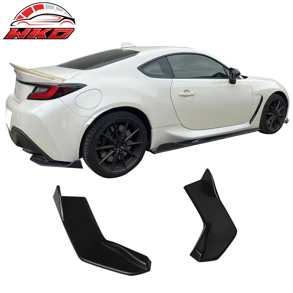 Fits 22-26 Toyota GR86/Subaru BRZ IKON Style Rear Bumper Aprons Matte Black ABS