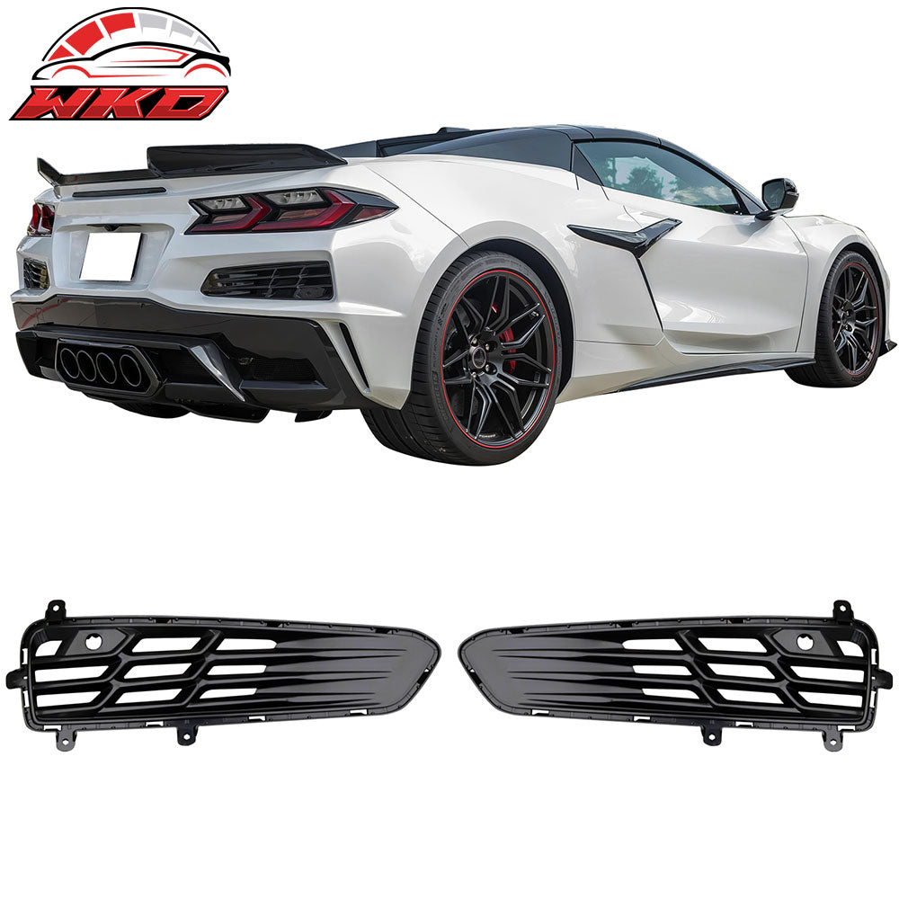 Fits 23-25 Chevy Corvette C8 Z06 ZR1 OE Style Rear Bumper Mesh Grille ABS Black