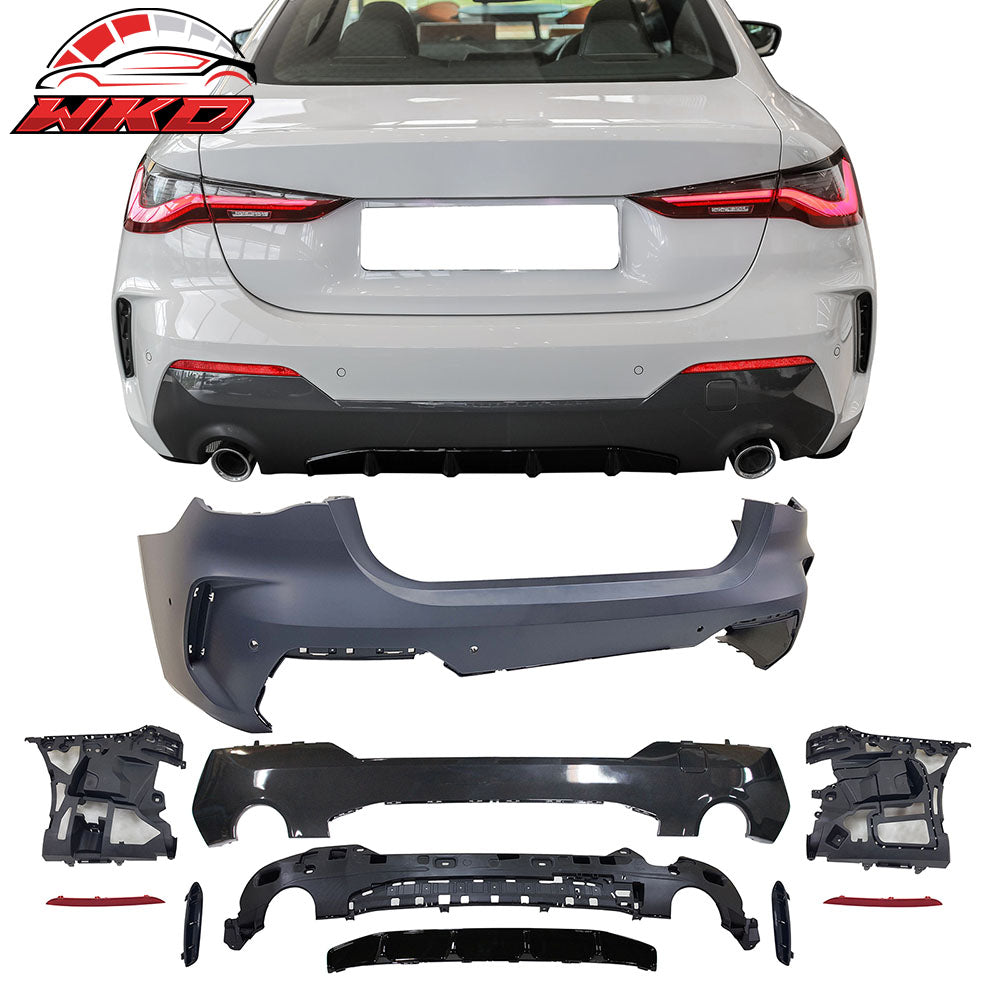 Fits 21-25 BMW 4-Series G22 G23 2Dr M-Sport Style Rear Bumper Cover Replacement
