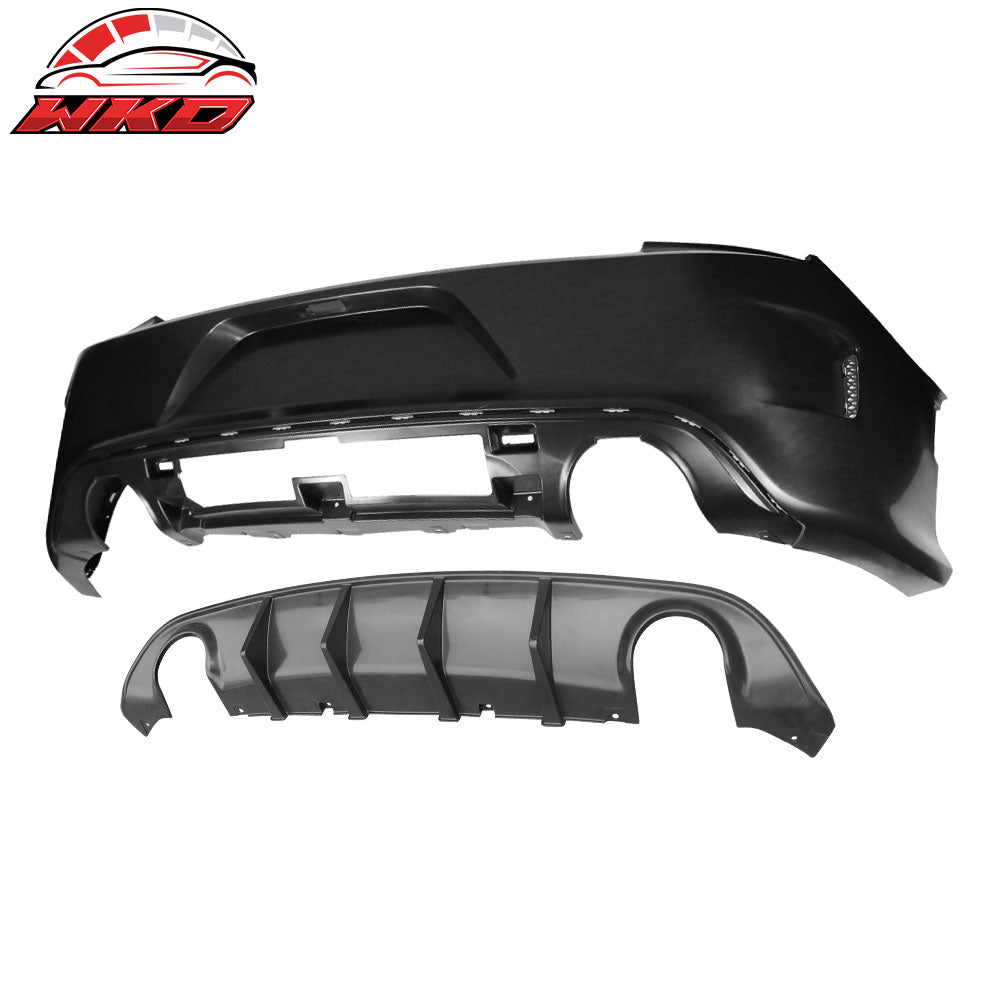 Fits 15-23 Dodge Charger Rear Bumper Cover + V3 Style Rear Bumper Diffuser PP