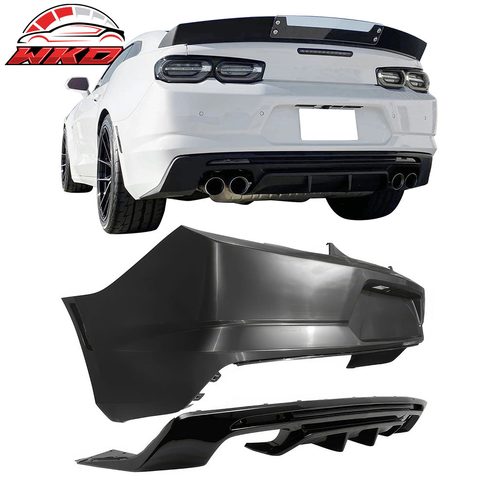 Fits 19-24 Chevy Camaro OE Style Replacement Rear Bumper Cover w/ Gloss Diffuser