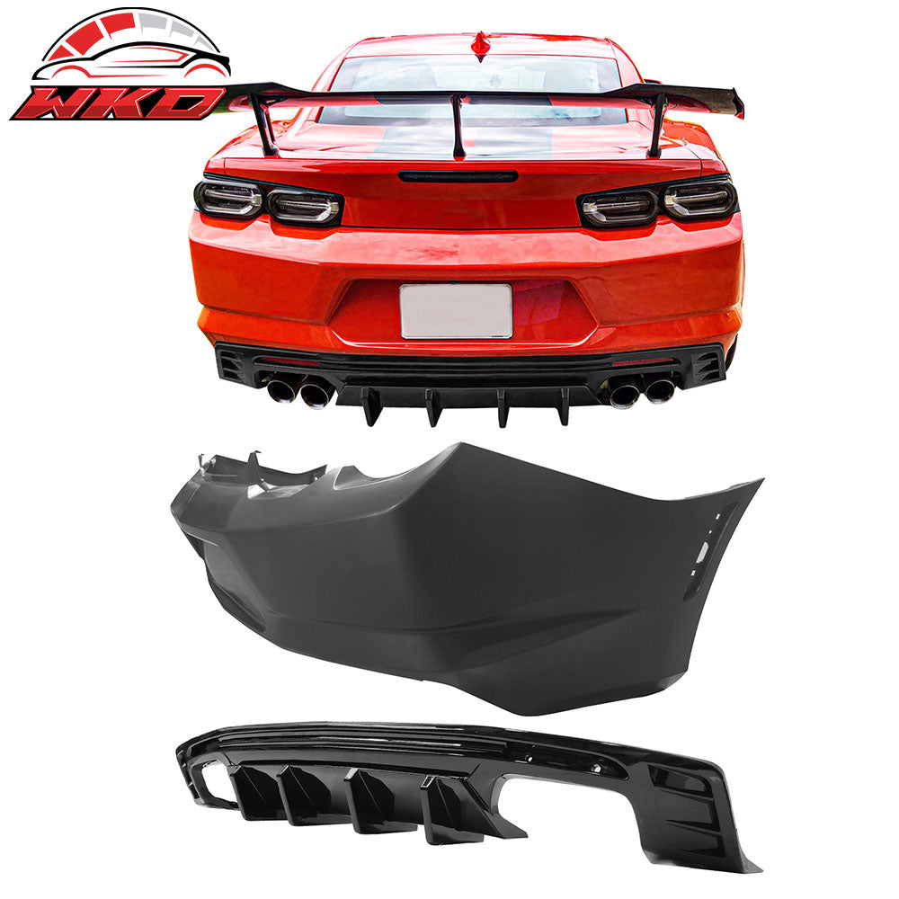 Fits 19-24 Camaro OE Style Replacement Rear Bumper Cover w/ IKON Gloss Diffuser