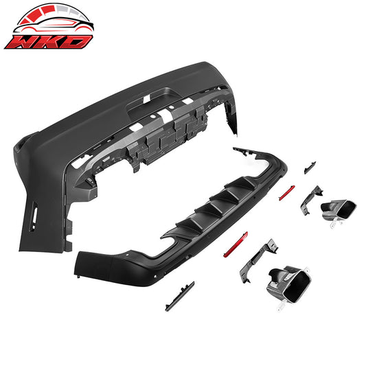 2008-14 Dodge Challenger 2015+ SRT Hellcat Style Rear Bumper Cover V2 Diffuser | Wholesale