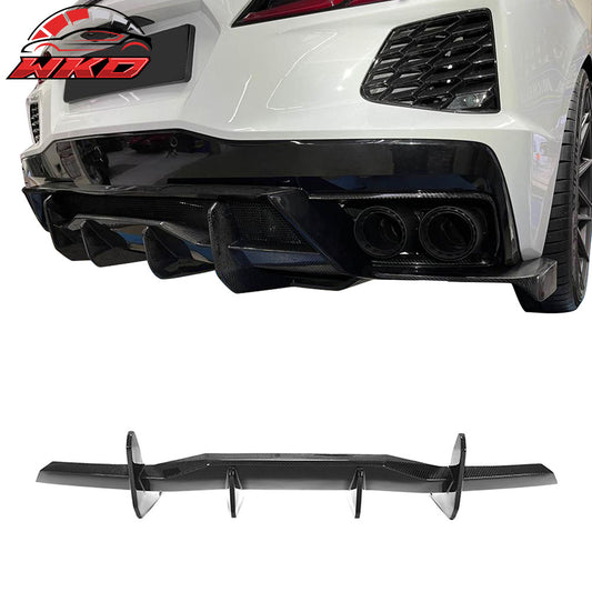 20-25 Chevy Corvette C8 Stingray Rear Bumper Diffuser Fin Lip Carbon Fiber | Wholesale