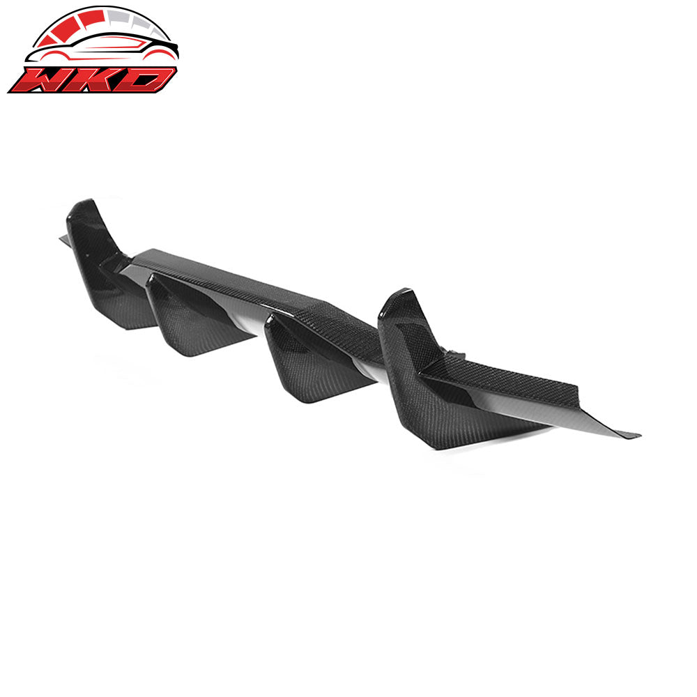 Fits 20-25 Chevy Corvette C8 Stingray Rear Bumper Diffuser Fin Lip Carbon Fiber