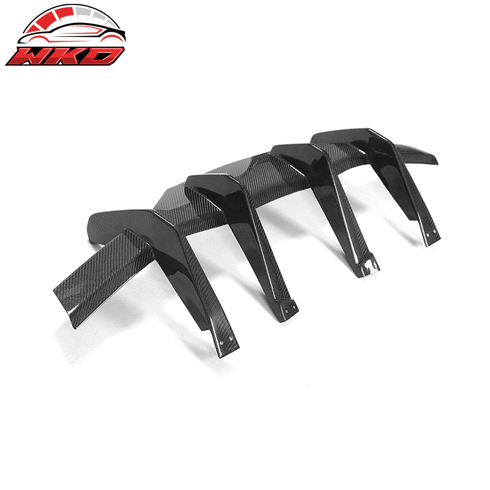 Fits 20-25 Chevy Corvette C8 Stingray Rear Bumper Diffuser Fin Lip Carbon Fiber