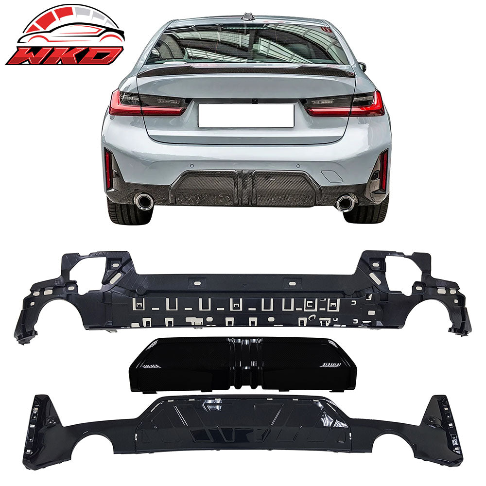 Fits 23-26 BMW G20 3-Series LCI 330i M-P Style Rear Bumper Diffuser Gloss Black