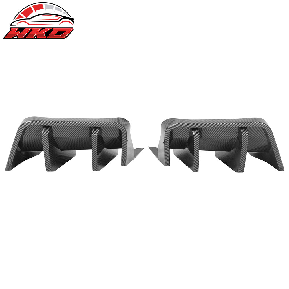 Fits 14-19 Corvette C7 IKON Style Rear Bumper Diffuser Lip PP Carbon Fiber Print