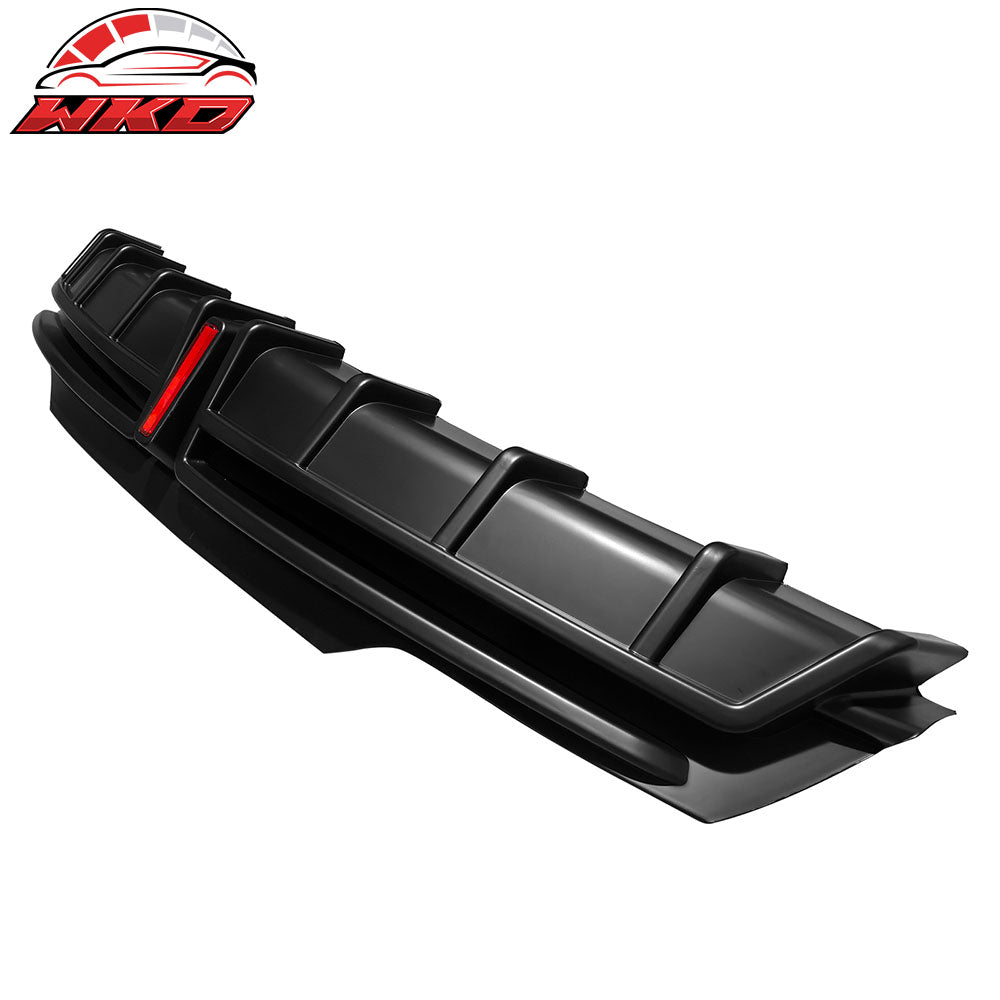 Fits 24-25 Tesla Model 3 Highland Rear Bumper Diffuser Matte Black Lip LED Apron