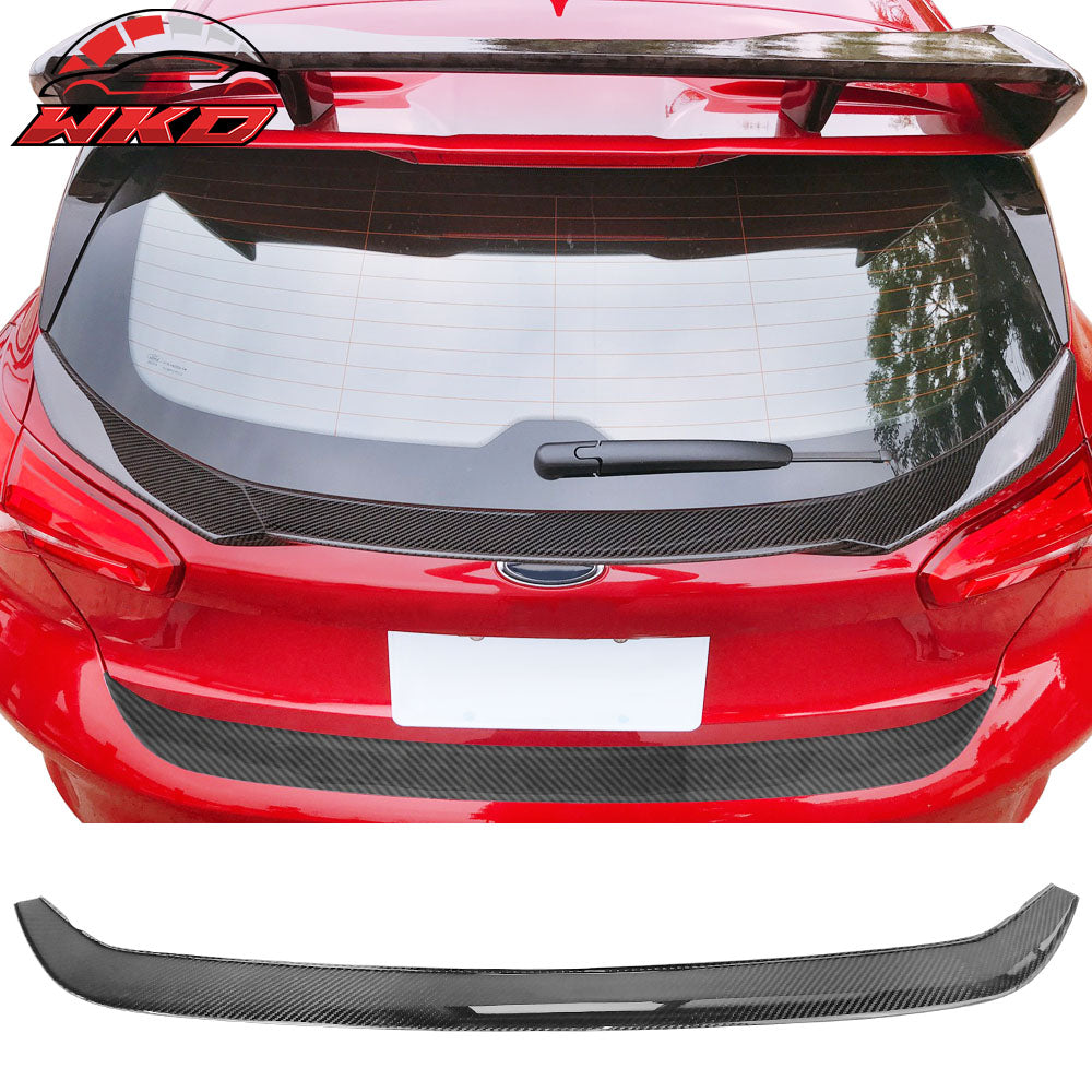 Fits 18-20 Ford Focus Hatchback V Style Rear Bumper Guard Protector Carbon Fiber