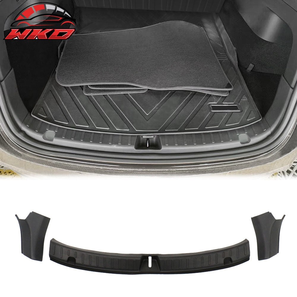 Wholesale 20-23 Tesla Model Y Black Rear Bumper Guard Sill Plate Trim PP + TPE 3PCS