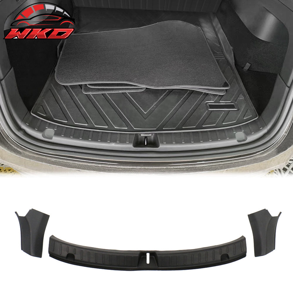 Wholesale 20-23 Tesla Model Y Black Rear Bumper Guard Sill Plate Trim PP + TPE 3PCS