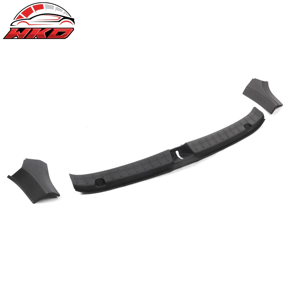 Fits 20-23 Tesla Model Y Black Rear Bumper Guard Sill Plate Trim PP + TPE 3PCS