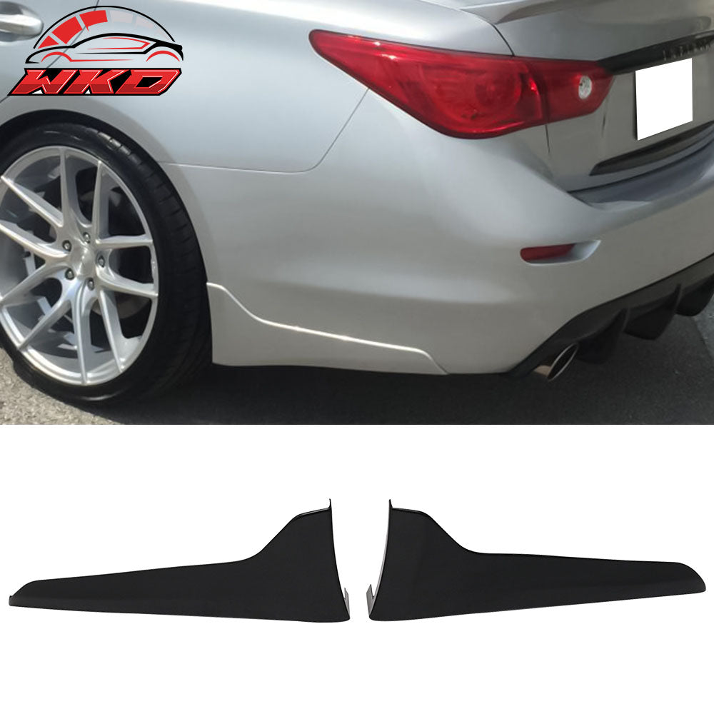 Fits 14-23 Infiniti Q50 2PCS Rear Bumper Lip Aprons Cap Fender Mud Flap Trim ABS