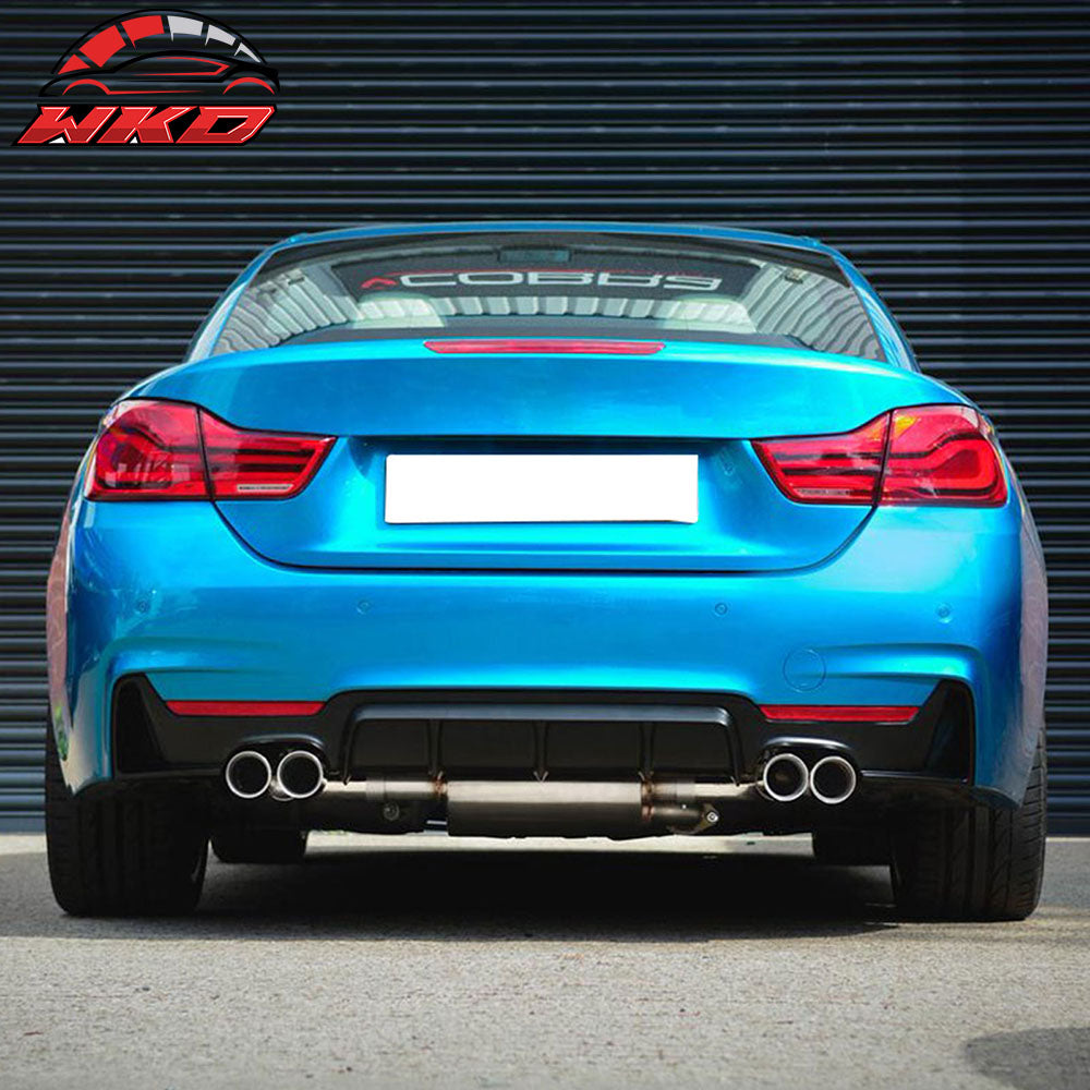 Fits 14-20 BMW F32 435i 440i M Performance Rear Bumper Lip Diffuser Quad Outlet