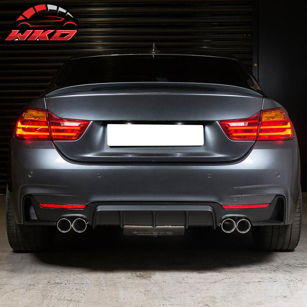 Fits 14-20 BMW F32 435i 440i M Performance Rear Bumper Lip Diffuser Quad Outlet