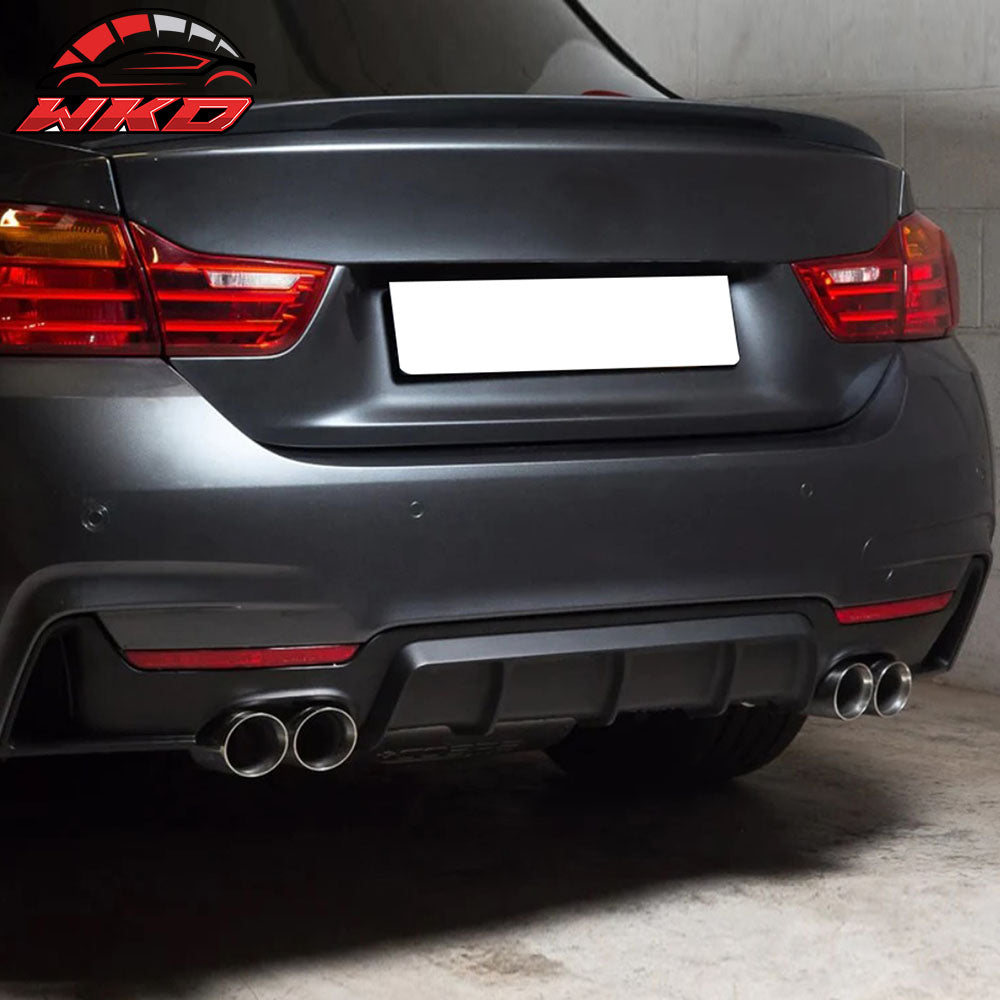 Fits 14-20 BMW F32 435i 440i M Performance Rear Bumper Lip Diffuser Quad Outlet