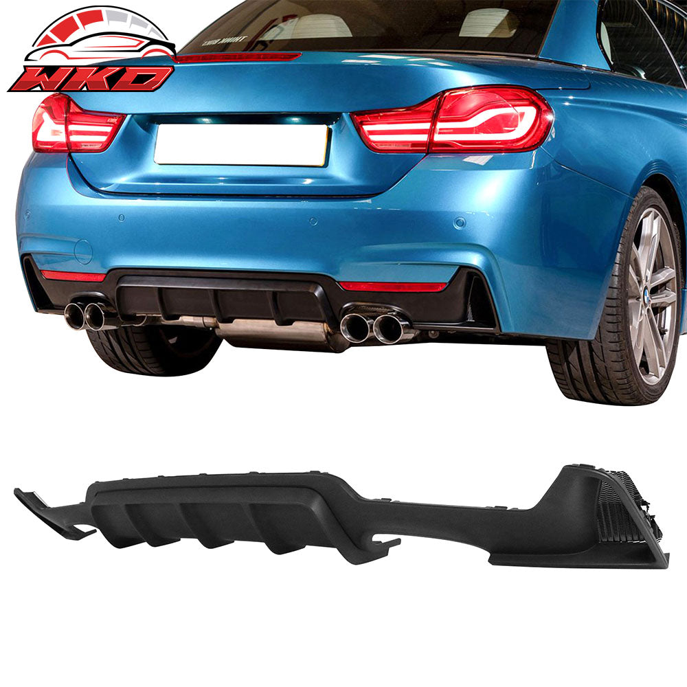 Fits 14-20 BMW F32 435i 440i M Performance Rear Bumper Lip Diffuser Quad Outlet