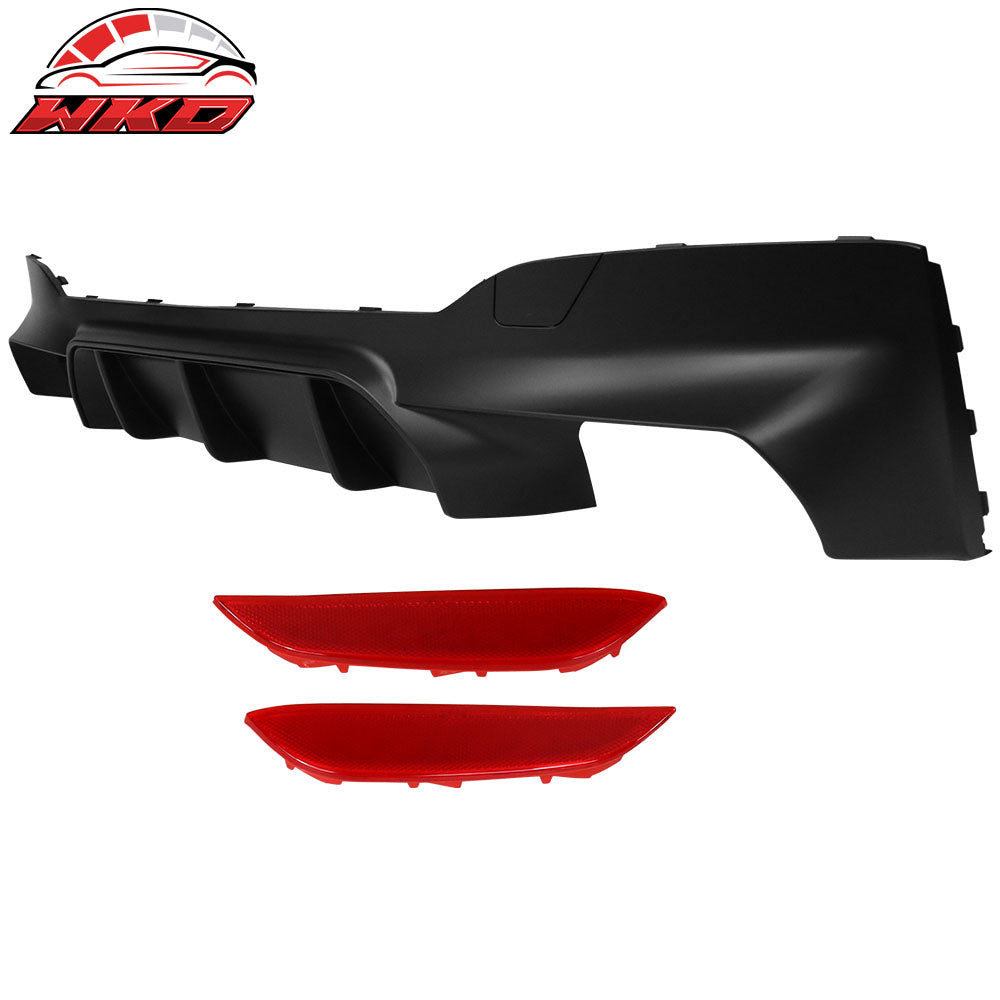 Fits 17-20 BMW 5 Series G30 M5 Style Rear Bumper Lip Diffuser Quad Outlets