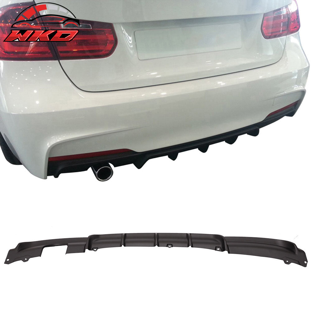 Fits 12-18 F30 M Performance Style Rear Bumper Lip Diffuser With Single Outlet