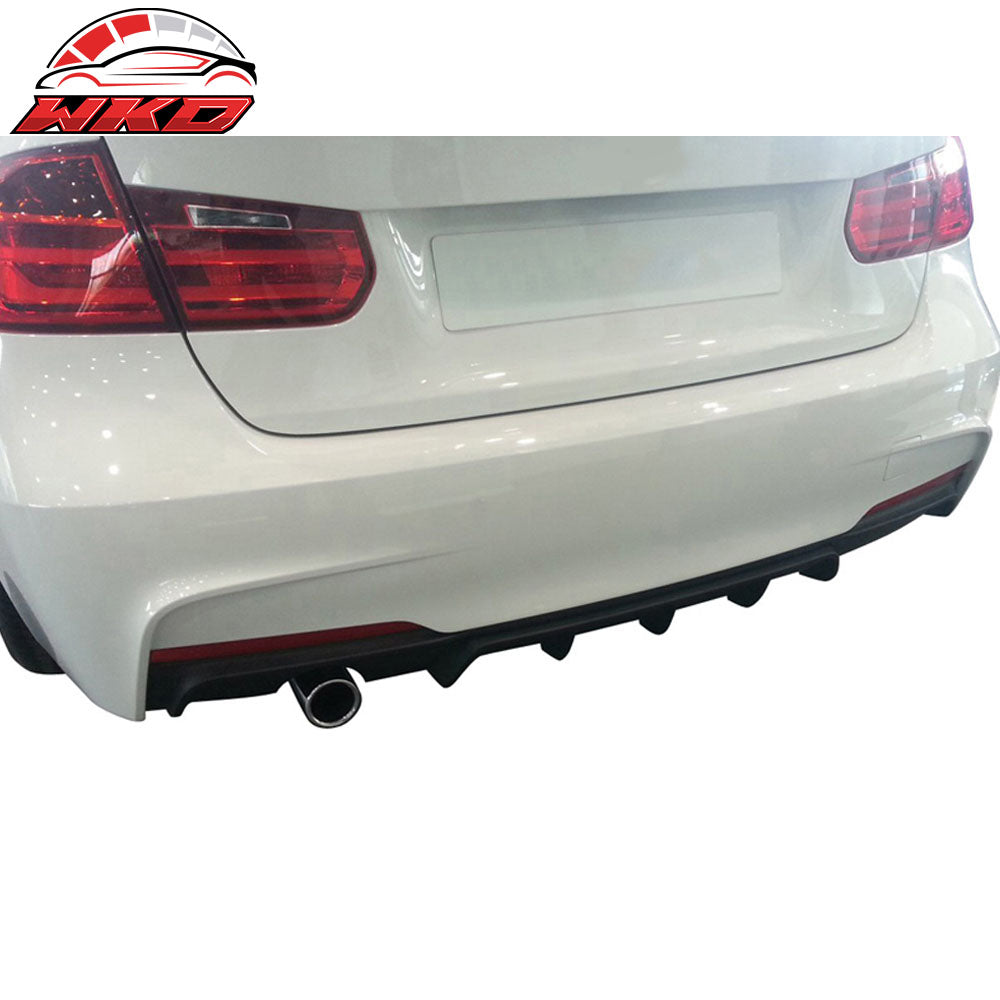 Fits 12-18 F30 M Performance Style Rear Bumper Lip Diffuser With Single Outlet
