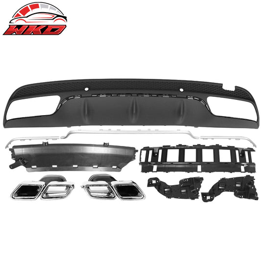 15-18 Benz W205 C Class AMG Style Rear Bumper Lip Diffuser W/Tip PP | Wholesale