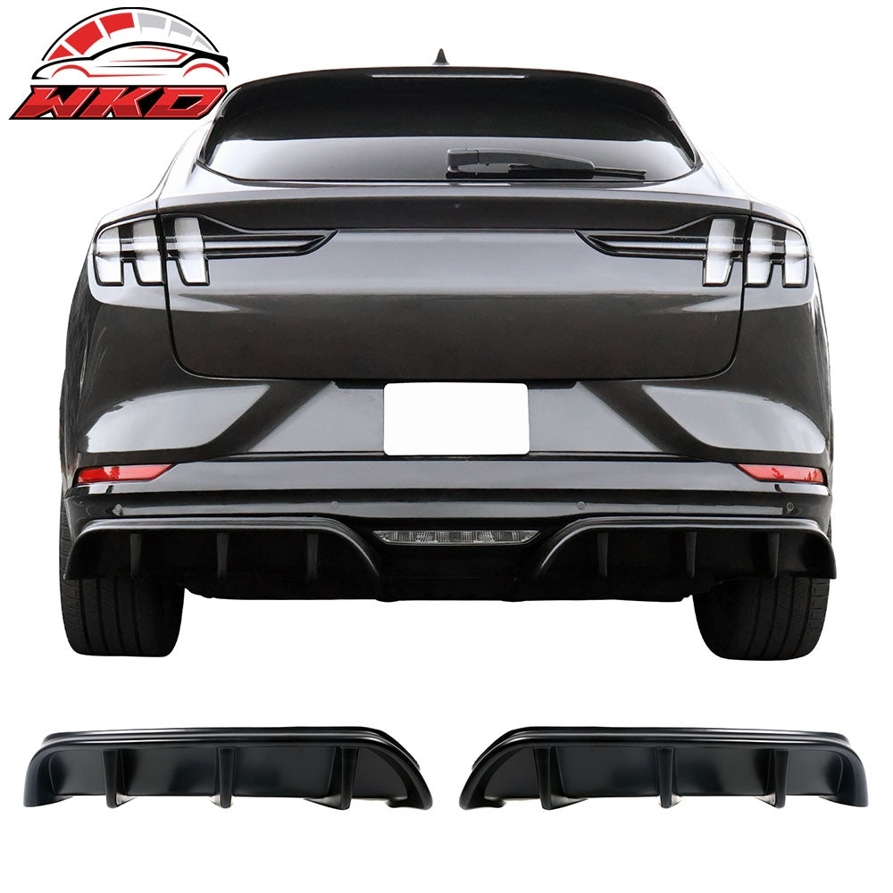 21-24 Ford Mustang Mach-E GT Matte Black Rear Bumper Lip Diffuser Fins 2PC | Wholesale
