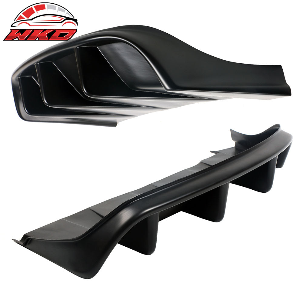 Fits 21-24 Ford Mustang Mach-E GT Matte Black Rear Bumper Lip Diffuser Fins 2PC