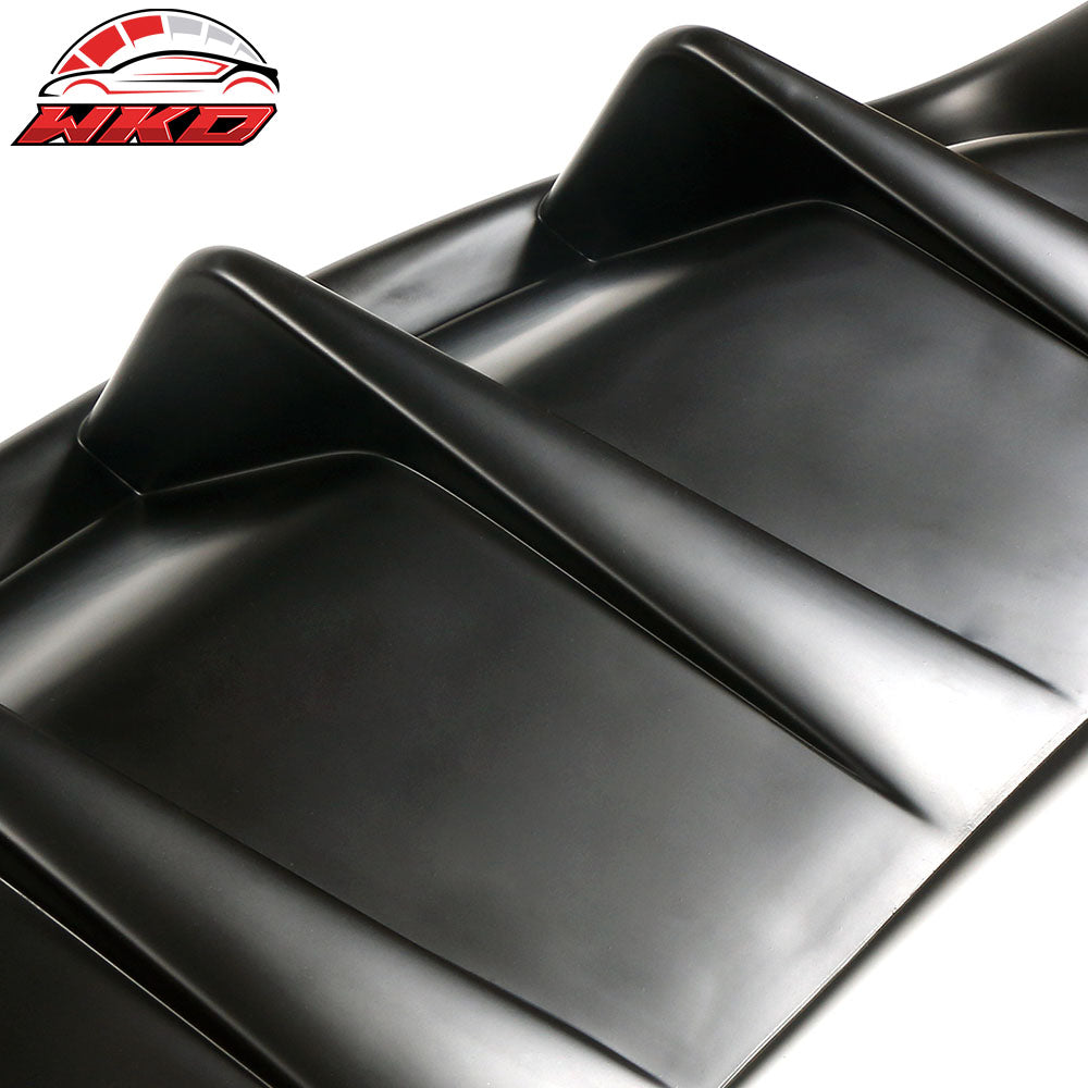 Fits 21-24 Ford Mustang Mach-E GT Matte Black Rear Bumper Lip Diffuser Fins 2PC