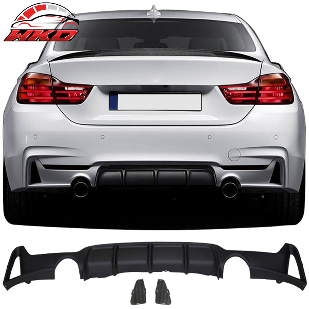 Fits 14-20 BMW F32 435i 440i M Performance Rear Bumper Lip Dual Single Exhaust
