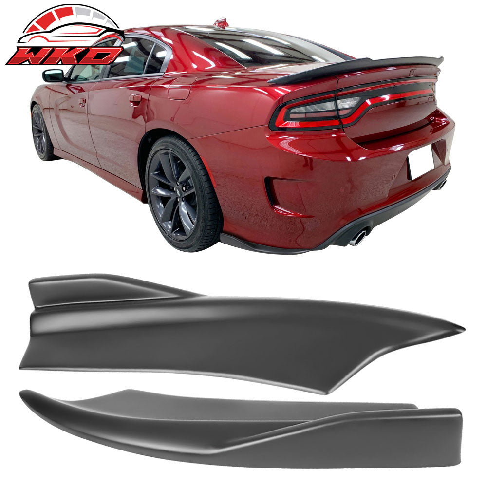 Fits 15-23 Dodge Charger SRT Matte Black Rear Bumper Lip Side Apron V2 Style PP