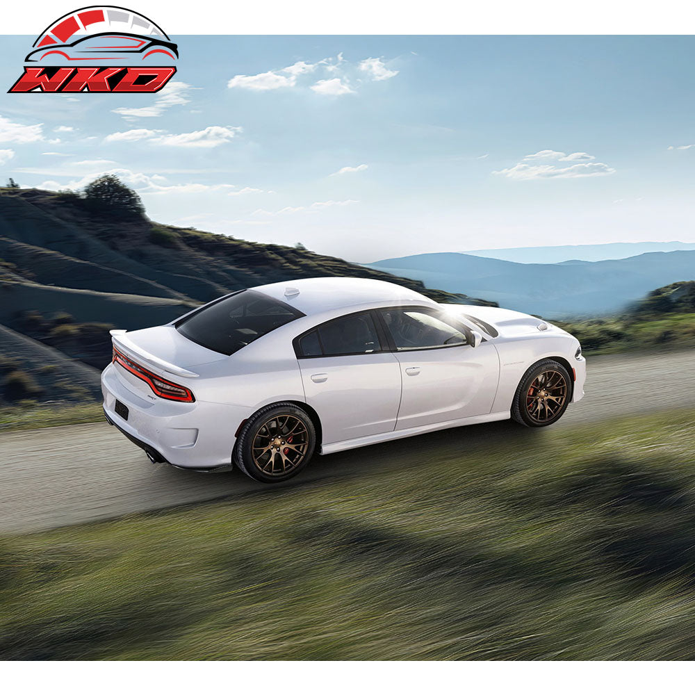 Fits 15-23 Dodge Charger SRT Matte Black Rear Bumper Lip Side Apron V2 Style PP