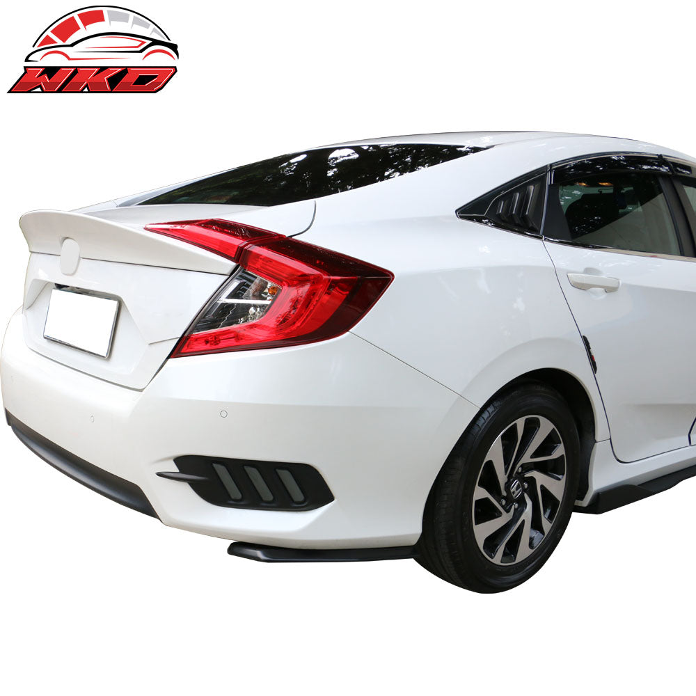 Universal V1 Style 2PCS Rear Bumper Lip Splitter Aprons Valance Sanded Black PP