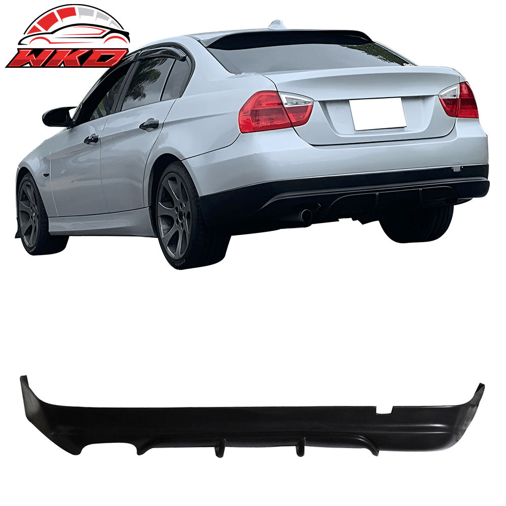 Fits 05-12 BMW E90 3-Series Sedan AC-S Style Rear Bumper Lip Spoiler Unpainted