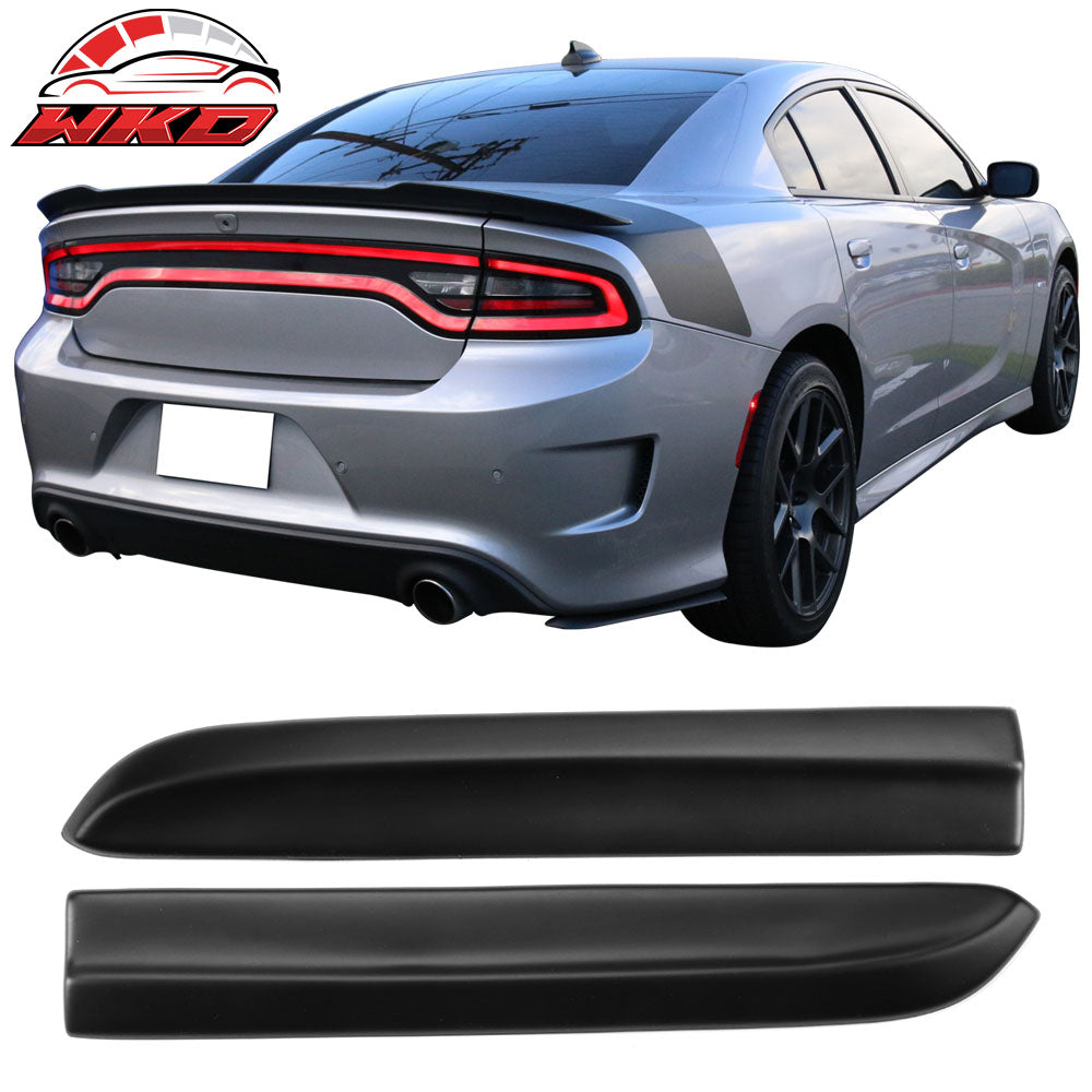 Fits 12-14 Dodge Charger SRT8 2PCS Rear Bumper Lip Canard Aprons PP Matte Black