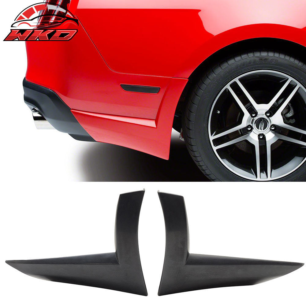 Fits 10-12 Ford Mustang V6 2PCS Rear Bumper Lip Side Splitter Winglet Aprons PU