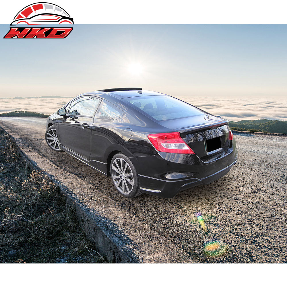 Fits 12-13 Honda Civic Coupe Si Only HFP Style Rear Bumper Lip Side Aprons PU