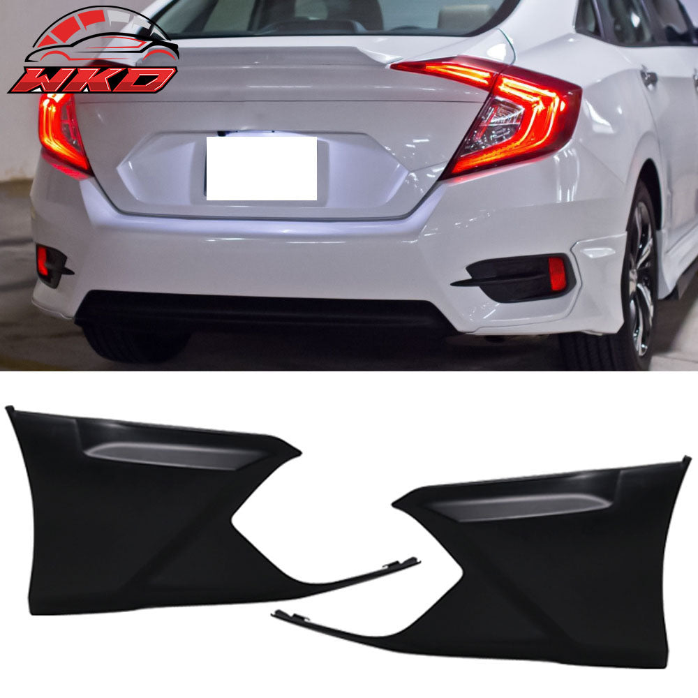 Fits 16-21 Honda Civic Sedan HFP Style Rear Bumper Lip Splitter Side Apron Spats